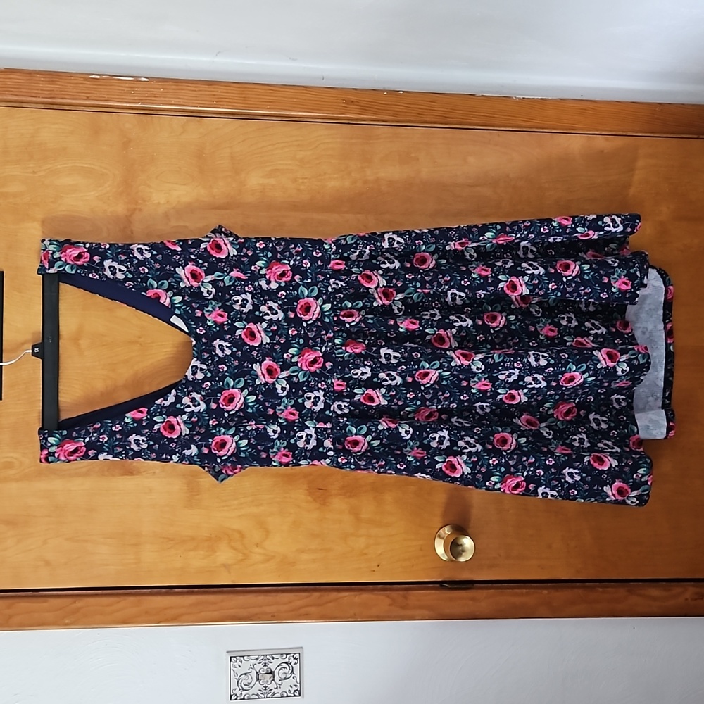 Floral Criss Cross Open Back Knee length sundress